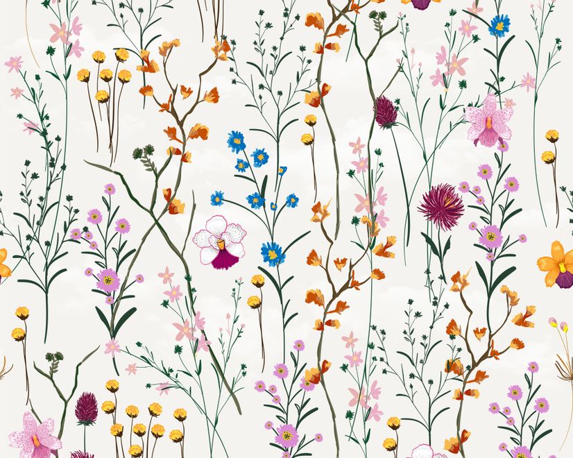 Colorful Blossoms Wallpaper Mural