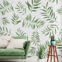 Papier peint motif feuilles palmier vert aquarelle