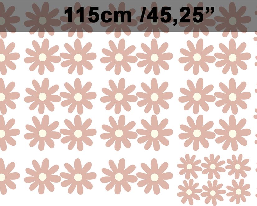Small Cute Daisy Flowers for Kids Room Wall Decal Sticker