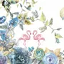 Flamingo und sanfte Blumen Fototapete