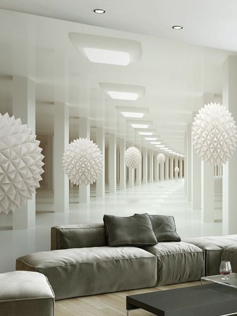 Abstract Corridor and Nordic Ball Wallpaper Mural