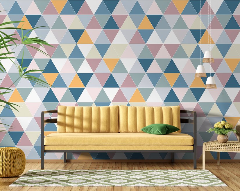 Geometric Style Colorful Triangle Wallpaper Mural