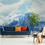 Acrylic Blue Mountain Landscape Wallpaper Mural