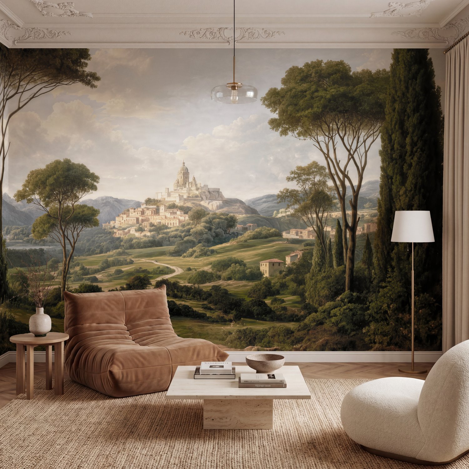 Italian Rural Landscape Oil Painting Wall Mural - Peel and Stick