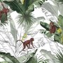 Fototapete Bananenblatt mit Affe