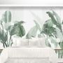 Fresh Green Tropical Leaf Wallpaper Mural