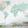 Papier peint panoramique de la carte du monde politique verte