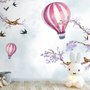 Kinder Fototapete Heißluftballon mit lila Blüten