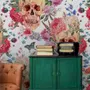 Skull with Flowers Wallpaper Mural