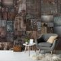 Dark Stone Wall Pattern Wallpaper Mural