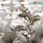 Tropical Leaf Painting with Brush Strokes Wallpaper Mural