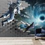 Papier peint panoramique astronaute et galaxie étoilée