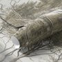 Tree wallpaper forest mural with olive coastal woodland, bare branches, shoreline path and small sailboats