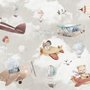 Kinderzimmer Fototapete Cartoon-Tiere fliegen mit Flugzeug