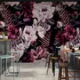 Dark Watercolor Colorful Peony Floral Wallpaper Mural
