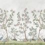 Chinoiserie Gartenbäume und Vögel Landschaft Fototapete