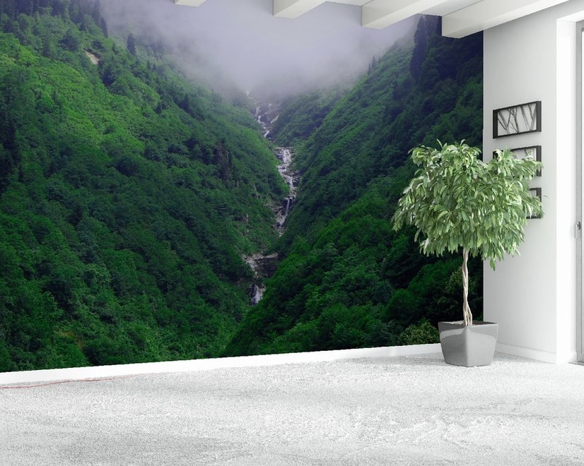 Mountain Waterfall Wallpaper Mural