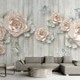 Papier peint panoramique floral avec papillon