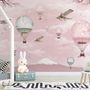 Cherry Blossom with Pink Hot Air Balloon Wallpaper Mural