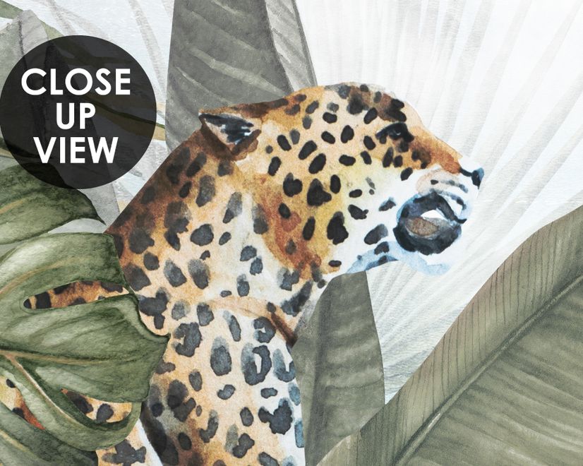 Leopards and Tropical Leaves Wallpaper Mural