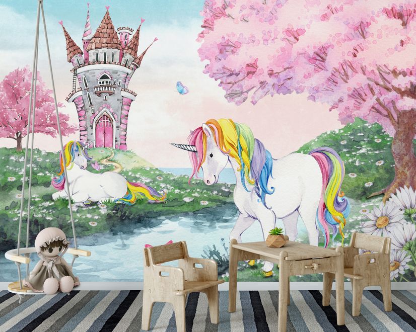 Kids Magical Unicorn Forest Wallpaper Mural
