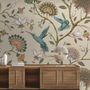 Vintage Flower with Hummingbird Wallpaper Mural