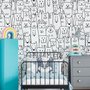 Cute Dog Face Pattern for Kids Wallpaper Mural