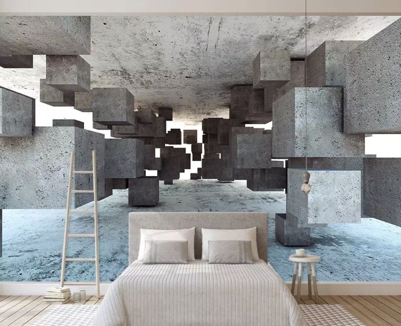 3D Look Abstract Geometric Corridor Wallpaper Mural