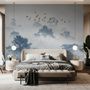 Misty Forest with Birds Wallpaper Mural