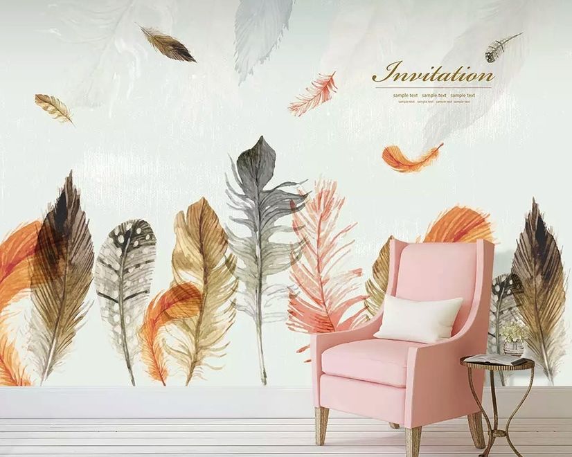 Vintage Feather Wallpaper Mural