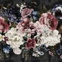 Papier peint panoramique floral aquarelle Pivoine foncée
