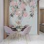 Vintage Pink Vine Flowers Wallpaper Mural