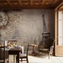 Vintage Eiffel Tower City Landscape Wallpaper Mural
