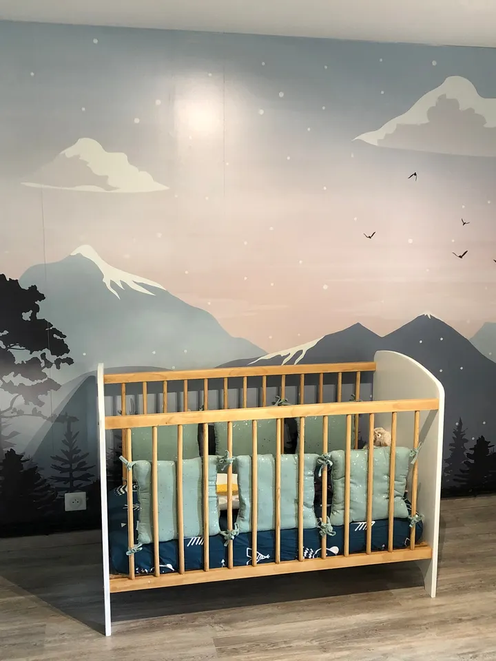 Kids Mountain Landscape with Snow Wallpaper Mural