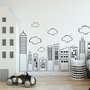 Kinder Niedliches Schwarzes Stadt Wandtattoo