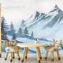 Kinder-Fototapete Berglandschaft mit Cartoon-Bär