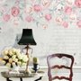  Papier peint panoramique roses victoriennes en vigne rose 