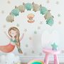 Kids Mermaid Girls with Pearl Oyster Wall Decal Sticker