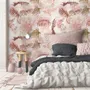 Pink Leaf and Blossom Wallpaper Mural