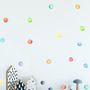 Kids Watercolor Colorful Polka Dots Wall Decal Sticker