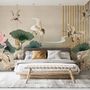 Chinese Crane Birds with Lotus Florals Wallpaper Mural