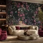 Dark Leopard Floral Garden Botanical Wallpaper Mural