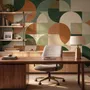 Retro Abstract Geometric Shapes Wallpaper Mural