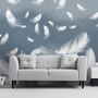 Blue Feathers Wallpaper Mural
