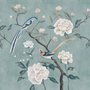 Vintage Pfingstrose Floral und Schwalben Fototapete