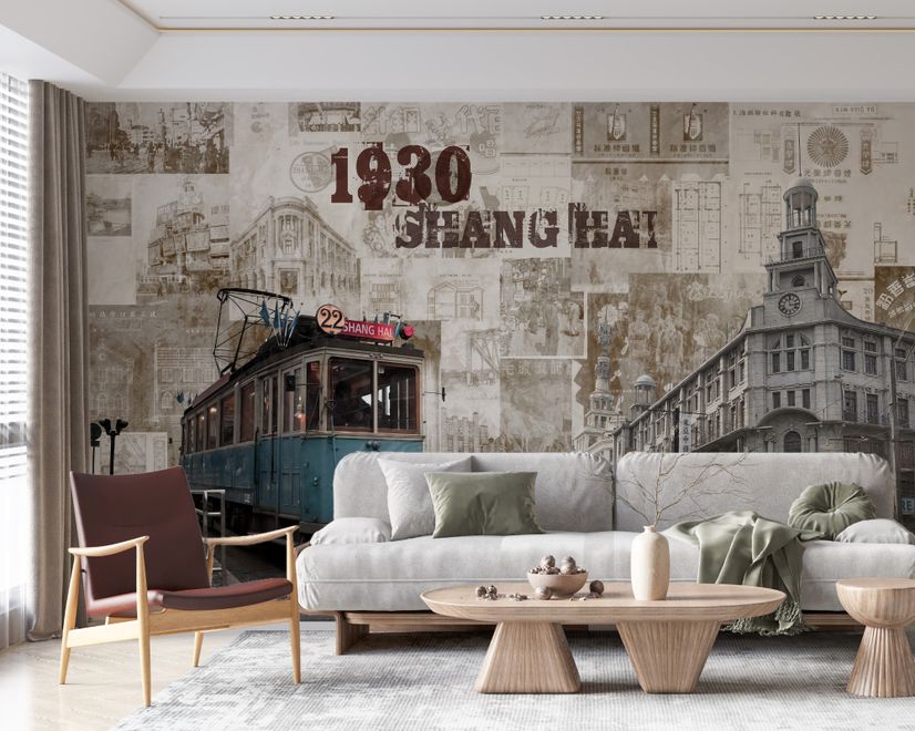 Vintage Shanghai City Wallpaper Mural