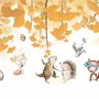 Fototapete Herbstblätter mit Cartoon-Tieren
