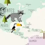 Kids Nursery Educational Continent World Map Wallpaper Mural