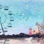 Meerlandschaft mit Riesenrad Fototapete