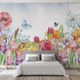 Aquarell Garten Blumen Fototapete